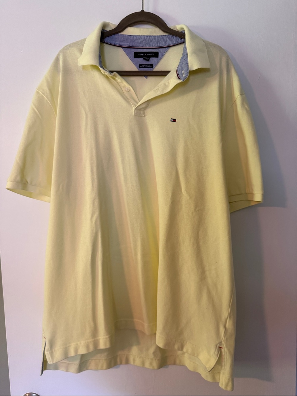 Tommy Hilfiger Men’s Soft Pale Yellow Polo Shirt